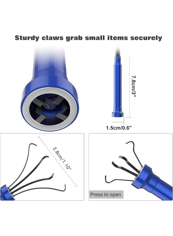 Housolution Grabber Tool Magnetic Four-claw Picker, Bendable Hose Reacher Pickup Sweeper with LED Lights, Flexible Long Handy Reaching Assist Tool for Litter Pick/Home Sink/Drain - Blue - Image 4